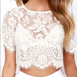 Lulu’s lace crop top